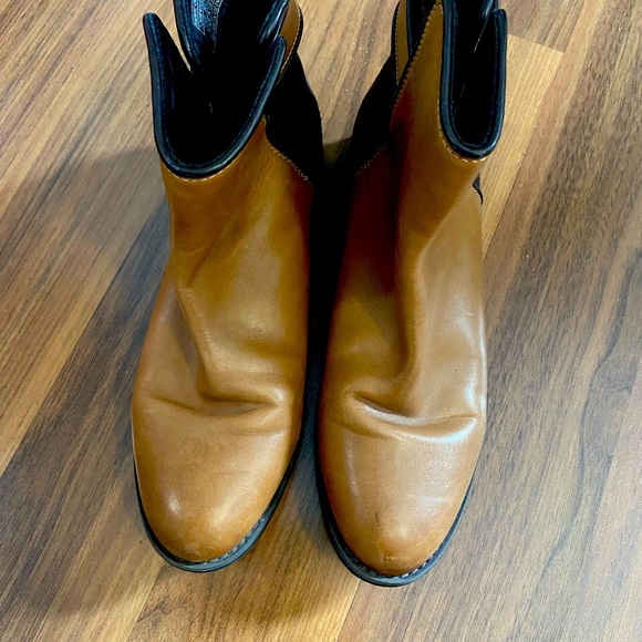 Lacoste caramel-coloured leather + chocolate brown suede women’s size 8 - Picture 3 of 5